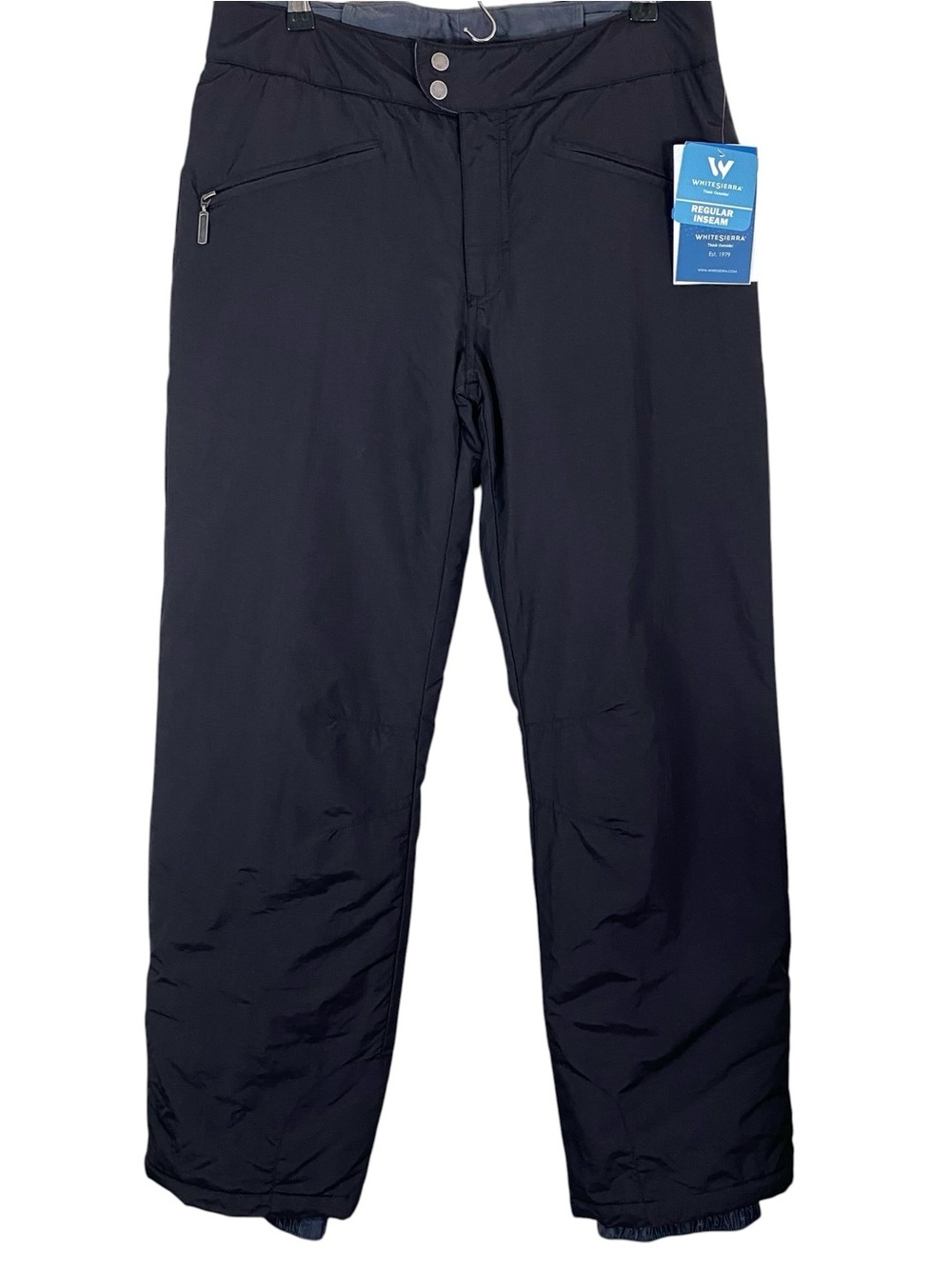 White Sierra Womens Snow Pants Size Medium Solid Black Outerwear Sledding Skiing